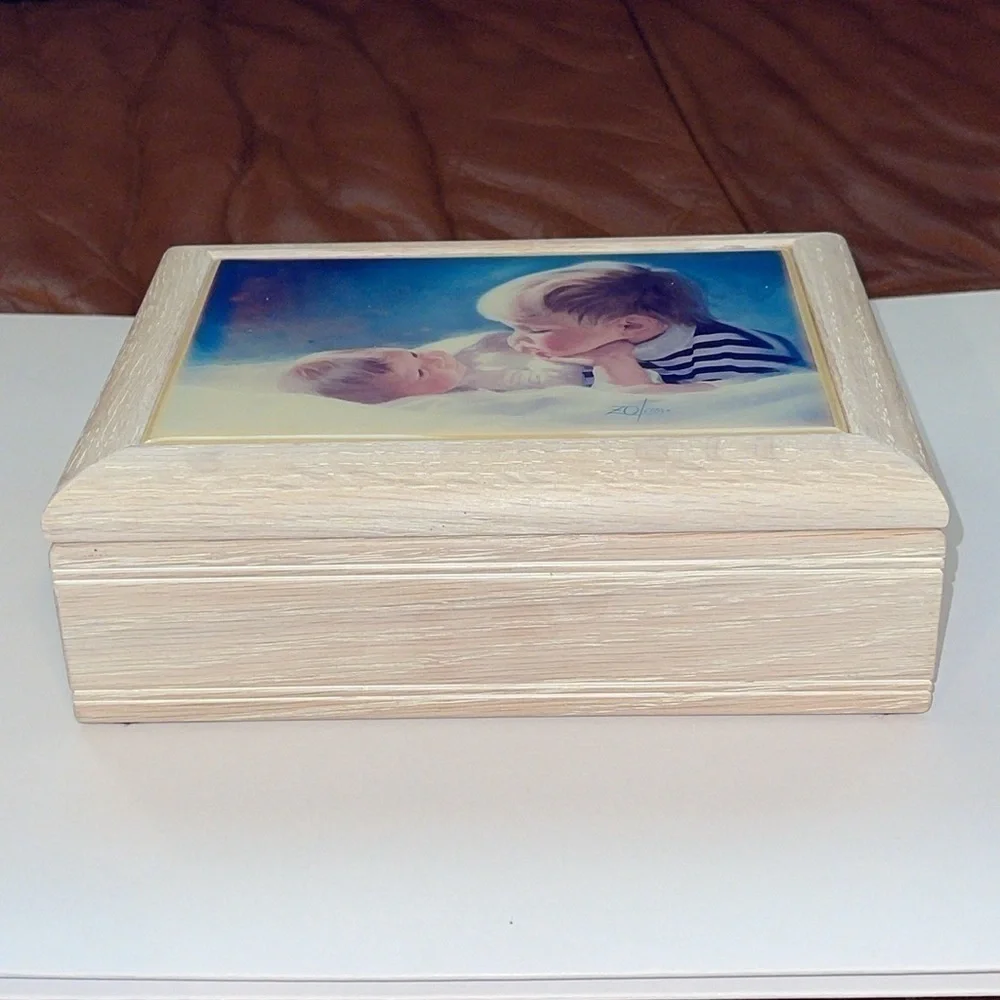 COPY - Wooden/Tile Music & Jewelry Box by Donald Zolan Brotherly Love 8” L x 6”…